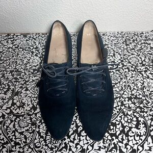Salvatore Ferragamo Oxford Vintage 80' Navy Blue Size 7.5